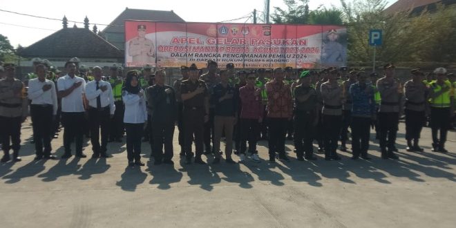 Personil Kodim 1611/Badung Hadiri Apel Gelar Pasukan Operasi Mantap Brata 2023-2024
