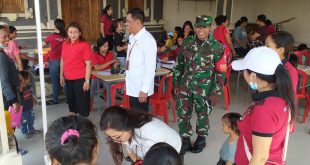 Peduli Kesehatan Warganya Babinsa Desa Peguyangan Dampingi Posyandu Terpadu