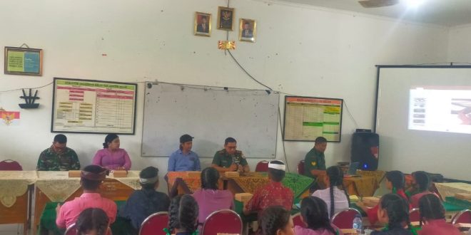 Peduli Generasi Penerus Bangsa Dandim Kodim 1611/Badung Berikan Materi Wawasan Kebangsaan Kepada Murid SMPN 4/Kutsel