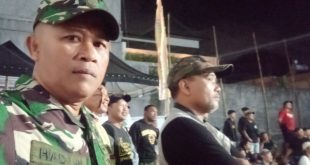 Babinsa Padangsambian Atensi Turnamen Bola Voli Sumpah Pemuda Cup