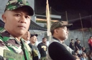 Babinsa Padangsambian Atensi Turnamen Bola Voli Sumpah Pemuda Cup