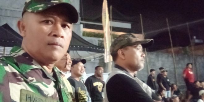 Babinsa Padangsambian Atensi Turnamen Bola Voli Sumpah Pemuda Cup