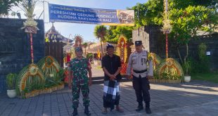 Babinsa Padangsambian Atensi Peresimian Gedung Pusdiklat Di Vihara Budha Sakyamuni