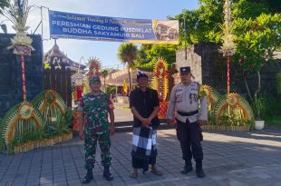 Babinsa Padangsambian Atensi Peresimian Gedung Pusdiklat Di Vihara Budha Sakyamuni